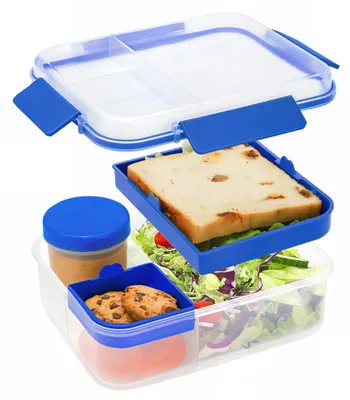 Bento Box 1600 ml, Salat-Lunchbox mit Dressingbehälter