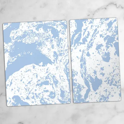 Produktbild von Glas-Herdabdeckplatten Glaskeramikkochfeld-Abdeckung Spritzschutz Schneidebrett Zweiteilige Glas 70x52 cm Marmor