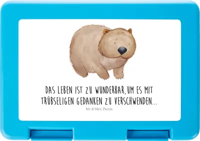 Produktbild von Mr. & Mrs. Panda Brotbehälter Wombat - Weiß - Geschenk, Bentobox, Australien, Lunchbox, Frischhaltedose, Lustige Sprüche, Bento Box, Frühstücksbox, Motivation, Spruch