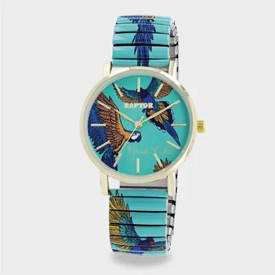 Produktbild von Raptor Damenuhr RA10255-017 Frida Kahlo Edition mit Zugband Ara Papagei