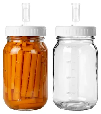 Produktbild von Fermentierglas für Kimchi, 2-teiliges Set mit Deckel, 1000 ml, Transparentes Glas