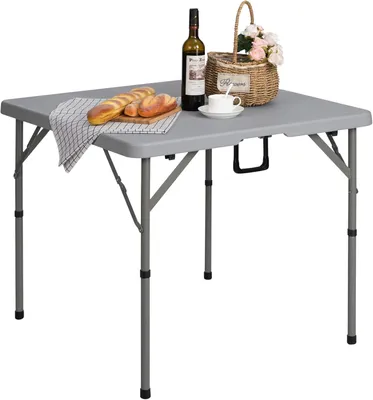 Immagine prodotto di Tavolo da campeggio - Tavolo pieghevole - Pieghevole - 87 x 87 x 74 cm - Grigio
