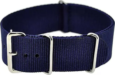 Produktbild von Uhrenarmband Durchzugsband Polyester dunkelblau Uni 22mm NEU