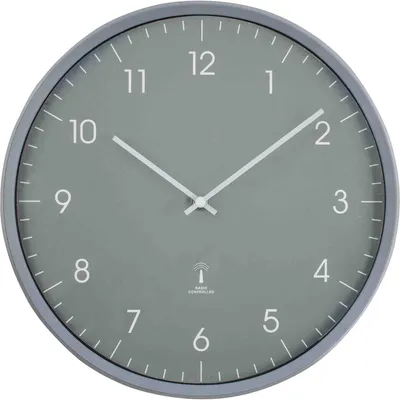Produktbild von B&S Funkwanduhr Uhr rund Ø 32 cm grau Kunststoffrahmen