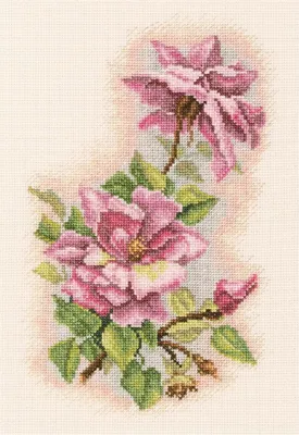 Produktbild von RTO Kreuzstich Set "Seidenrosen" M524, Zählmuster, 16x24 cm