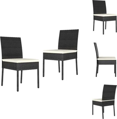 Produktbild von vidaXL Garten-Essstühle 2 Stk. Poly Rattan Schwarz -  Gartenstühle