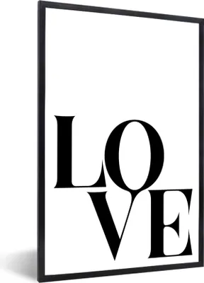 Produktbild von MuchoWow® Gerahmtes Poster Text - Liebe - Zitate 60x90 cm - Poster mit Schwarzem Bilderrahmen Wandposter Rahmen Foto Bilder - Kunst