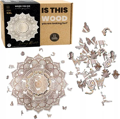 Zdjęcie produktu dla PUZZLE DREWNIANE MANDALA w pudełku 418 elementów A2 na prezent