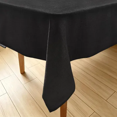 Obrázek produktu pro Lněná ubrus, omyvatelná, černá, 140 x 180 cm, obdélníková