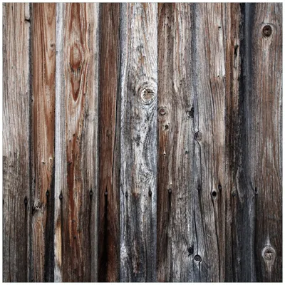 Produktbild von Wallario Premium Glasbild, freischwebende Optik, kräftige Farben, Größe 50 x 50 cm Motiv Alte Holzwand - Holzplanken in grau und braun