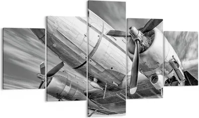 Produktbild von Bild auf Leinwand - Leinwandbild - 5 Teile - Flugzeug Retro Flugzeug - 125x70cm - Wand Bild - Wanddeko - Wandbilder - Leinwanddruck - Bilder - Wanddekoration - Leinwand bilder - EA125x70-4952