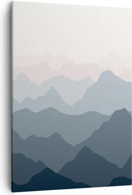 Produktbild von Bild auf Leinwand - Leinwandbild - Einteilig - Berge Grafiken Buntstift - 50x70cm - Wand Bild - Wanddeko - Wandbilder - Leinwanddruck - Wanddekoration - Leinwand bilder - Wandbild - PA50x70-4389