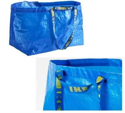 Produktbild von 10x Stück FRAKTA Ikea Einkaufs Trage Tasche XL blau 71L (bis 25kg) Leergut Umzug