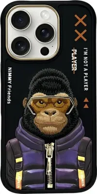 Produktbild von Nimmy Hülle Iphone 16 Pro Max 6.9 Schwarz/Schwarz Cool&Cute 2.0 Monkey