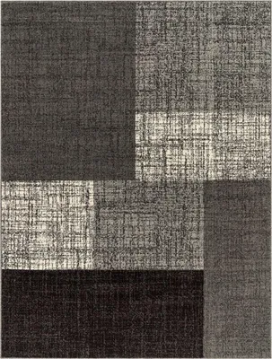 A close-up, top-down view of a rug with a geometric pattern.