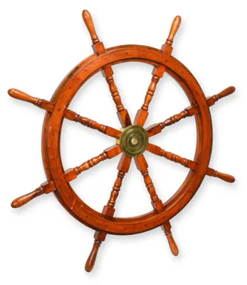 Produktbild von Schiffssteuerrad Schiffsrad 105cm Holz Replikat Retro Design Dekoration