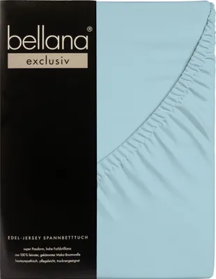 Produktbild von Bellana exclusiv - Edel-Jersey Spannbetttuch 90-100 x 200 cm azur 150g/m², 100% gekämmte Baumwolle,