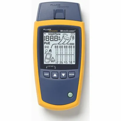 Produktbild von Fluke MicroScanner², RJ-11, RJ-45, Abschirmungsprüfung, LCD, Blau, Gelb, UTP, FTP, SSTP, Coax, IEEE 802.3, IEEE 802.3af