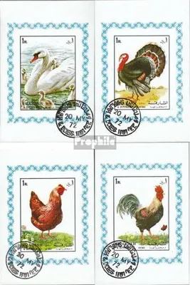 Produktbild von Briefmarken Sharjah 1972 Mi Block1190-Block1193 (kompl.Ausg.) gestempelt Vögel