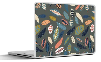 Produktbild von MuchoWow® Laptop Aufkleber Sticker Cover Muster - Blätter - Pastell 36.5x27.5 cm - Laptop-Sticker