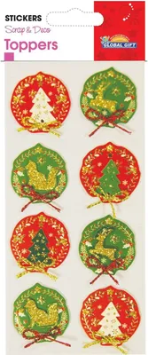 Produktbild von Reliefsticker - Weihnachtswald mit Glitter