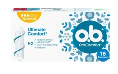 Zdjęcie produktu dla O.B. ProComfort, Tampony higieniczne, Normal, 16 sztuk