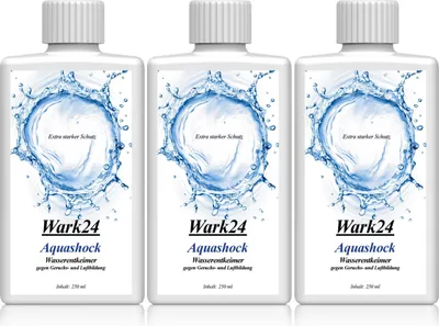 Produktbild von Wark24 Aquashock Wasserentkeimer 250ml - Gegen Geruchs & Luftbildung (3er Pack)