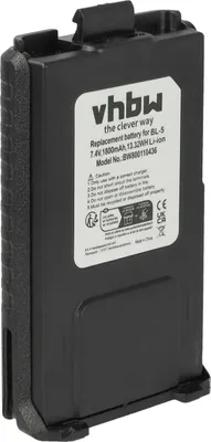 Produktbild von vhbw Akku kompatibel mit Pofung UV-5RE, UV-5RA, UV-5R Funkgerät, Walkie Talkie (1800 mAh, 7,4 V, Li-Ion)