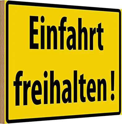 Produktbild von Holzschild Warnschild 30x20cm Einfahrt freihalten