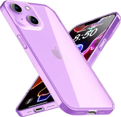 Produktbild von Neon Hülle für iPhone 14 Plus, Durchscheinend Bunt Handyhülle Schutzhülle Cover Lila