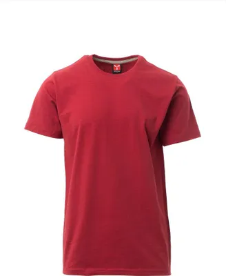 Produktbild von PAYPER T-Shirt SUNRISE – Kurzarm Herren-Shirt aus Baumwolle mit Rundhalsausschnitt, seitlichen Nähten und angenehmer Passform bordeaux XXL
