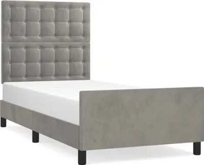 Image de vidaXL Cadre de lit sans matelas gris clair 80x200 cm velours