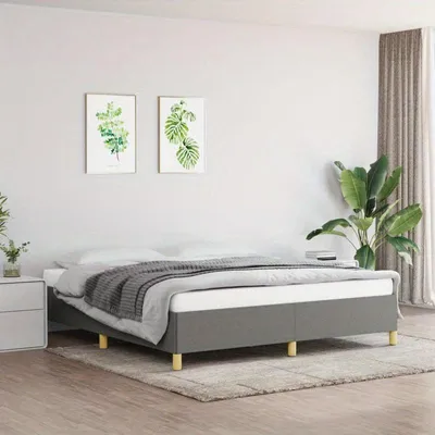 Obrázek produktu pro Šedá čalouněná postel s pružinovou základnou, rozměry 160x200 cm, s odnímatelnou konstrukcí