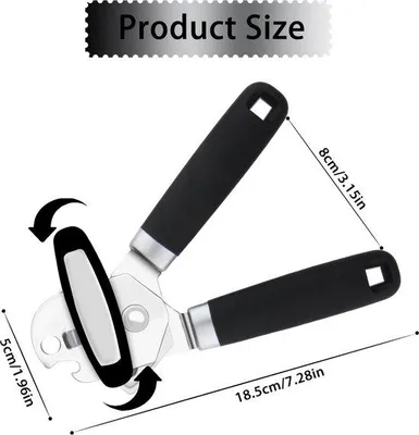 Produktbild von Edelstahl Dosenöffner mit Antirutschgriff und ergonomischem Knopf