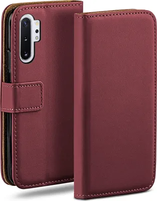 Produktbild von moex® Book Case kompatibel mit Samsung Note10 Plus (4G/5G) - Hülle 360 Grad klappbar, Weinrot