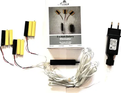 Produktbild von Batterie Netzteil Adapter 3 x 3 AAA Micro Batterien 4,5V Wandler 4m Kabel Netzteil