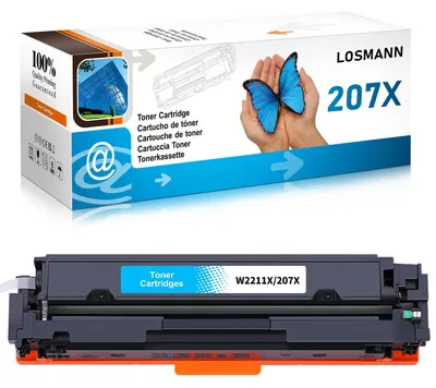 Immagine prodotto di LOSMANN 207X W2211X, toner compatibile con chip, per HP 207X 207A W2211A, sostituisce i toner HP Color LaserJet Pro MFP M283fdw, M255dw, M282nw, M283fdn, M255nw (ciano)