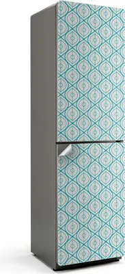 Produktbild von Geometrisches dekoratives Muster – Kühlschrank Aufkleber – Klebefolie Kühlschrank – Kühlschrank Dekor – Kühlschrankfolie selbstklebend – Küchen Dekoration – 60x205 cm