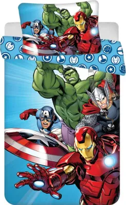 Produktbild von Avengers Hellblaue Kinderbettwäsche 100×135 cm, 40×60 cm