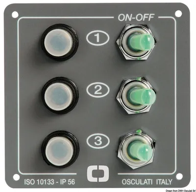 Obrázek produktu pro Spínací panel 3 spínače s resetovacím zařízením , 1 kus