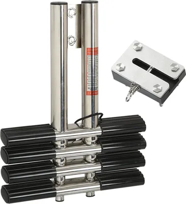 Image de Echelle télescopique inox 4 marches bateau pour yacht marin-piscine