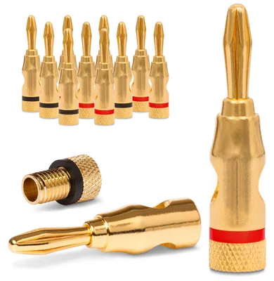 Produktbild von Bananenstecker 12x Stecker Set NEXMEX Vergoldet Steckverbinder Lautsprecherkabel
