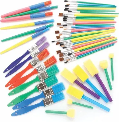 Immagine prodotto di Set di pennelli in plastica per colori acrilici e a olio, in nylon, per principianti