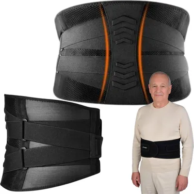 Produktbild von FIT4MED | Lendenwirbelgurt - Schwarz - 132 Cm - Stabilisierungsgurt - Anatomische Rückenorthese