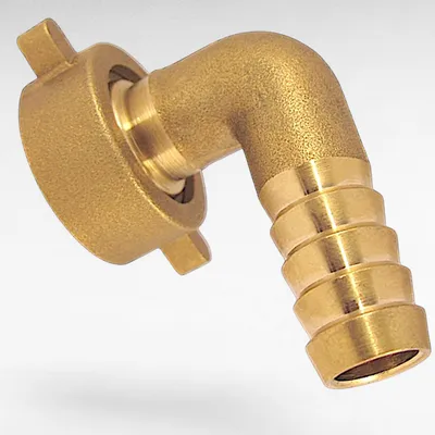 Produktbild von Winkelschlauchverschraubung 90° 2/3 Messing ÜWM 3/4 Zoll - 13 mm Schlauchtülle (1/2" Schlauch)