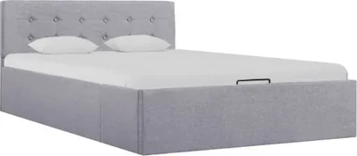 Obrázek produktu pro Rám postele s úložným prostorem světle šedý textil 120 x 200 cm