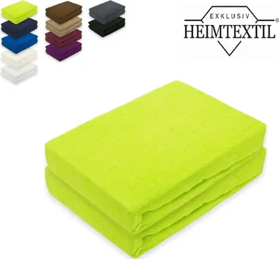 Produktbild von Doppelpack Frottee Spannbettlaken Premium Apfelgrün/Limette 90 - 100 x 200 cm