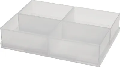Produktbild von raaco Einteilungsset 4tlg. transparent Breite 79 x Tiefe 109 x Höhe 47mm für Art. -Nr.871325-871332 - 136471