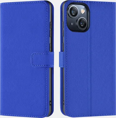 Produktbild von Conie Klapp Tasche für iPhone 15 Plus Kartenfach Rundumschutz Hülle in Blau