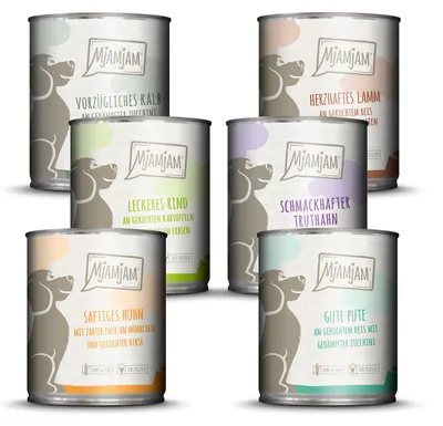 Zdjęcie produktu dla MjAMjAM 6x800g mix pack mokra karma dla psów różne odmiany bez zbóż